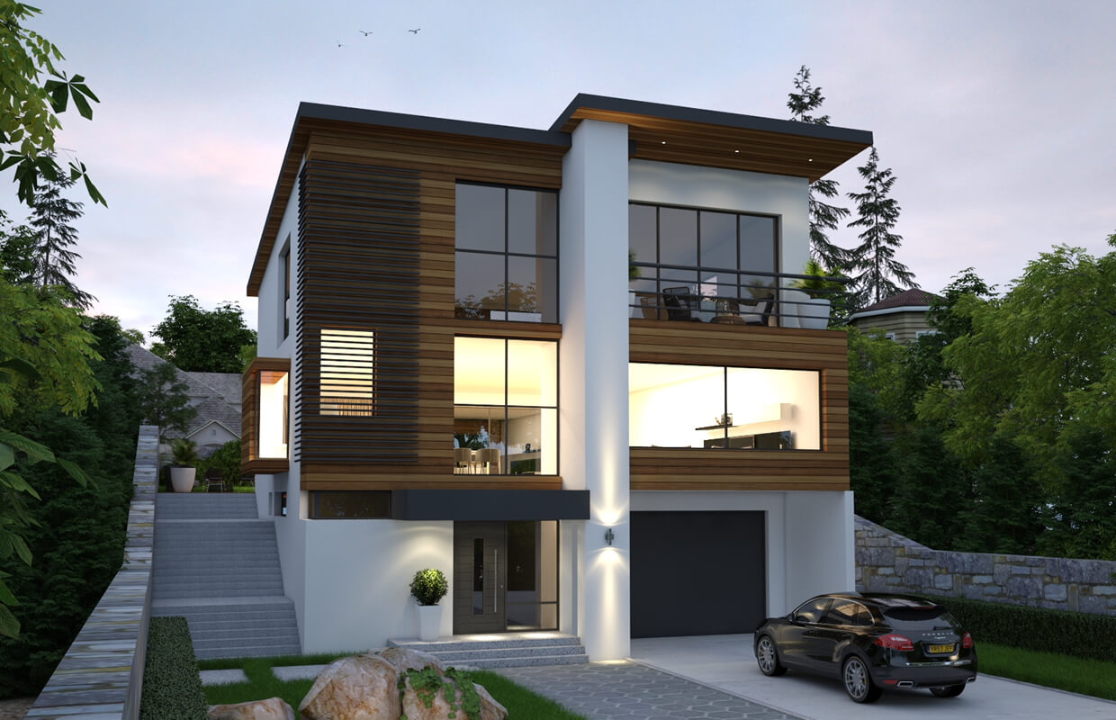 Three-Story Modern Single Family Residence Design