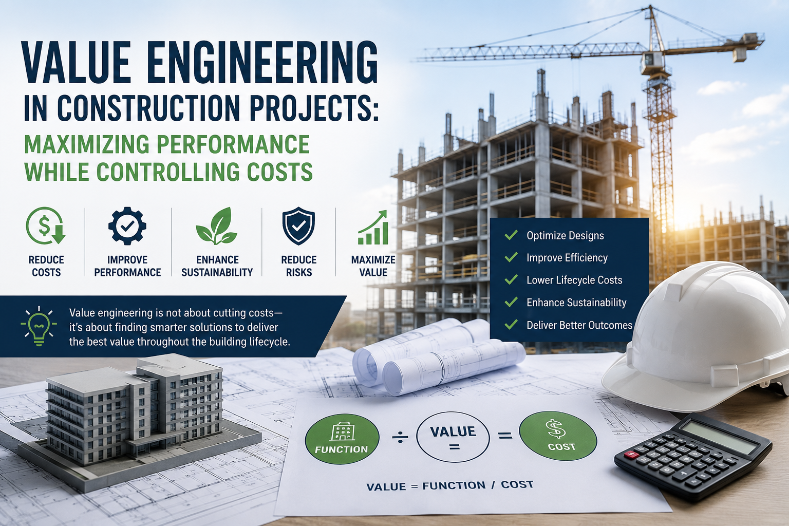 Value Engineering in Construction Projects: Maximizing Performance While Controlling Costs