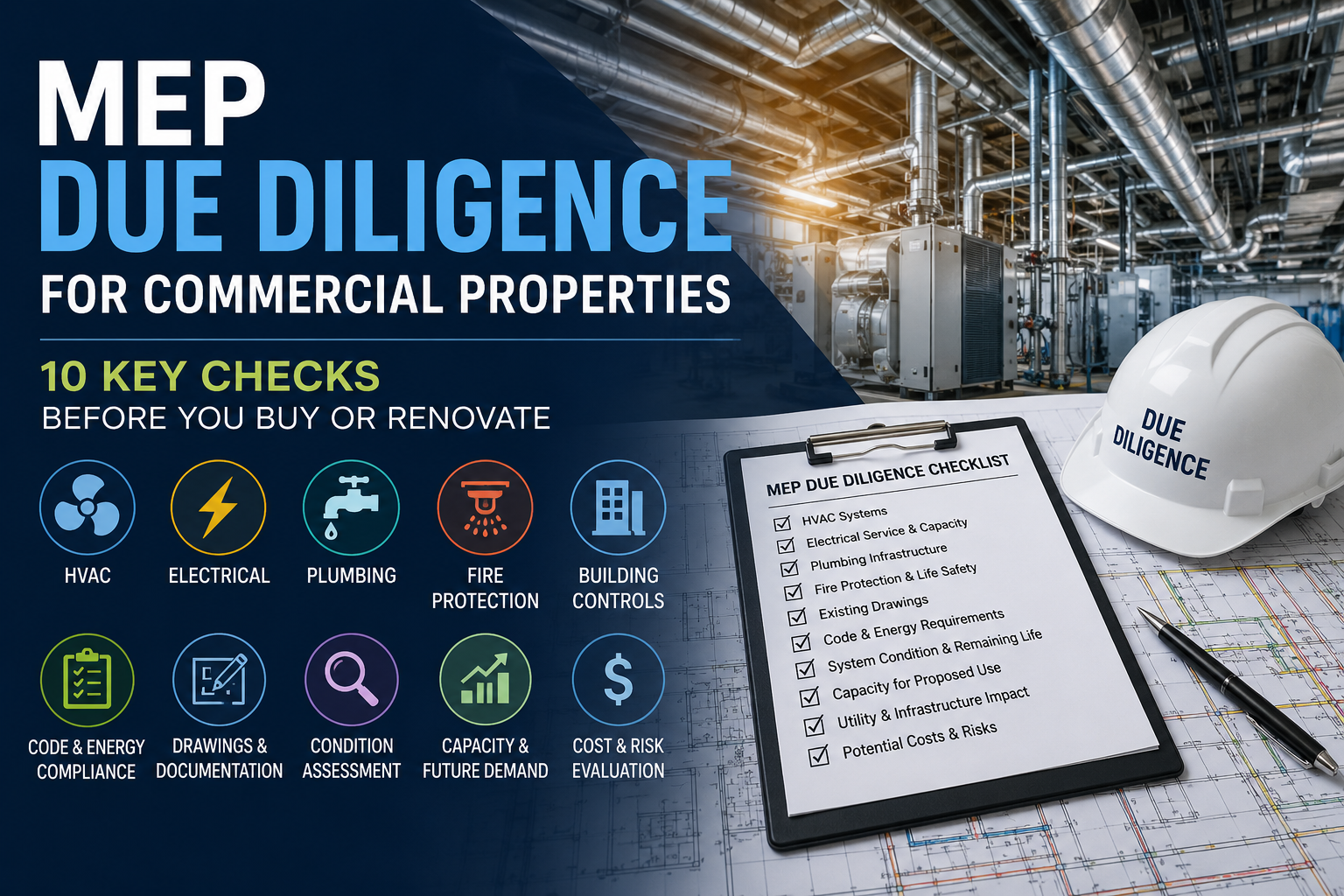 MEP Due Diligence for Commercial Properties: What to Check Before You Buy or Renovate