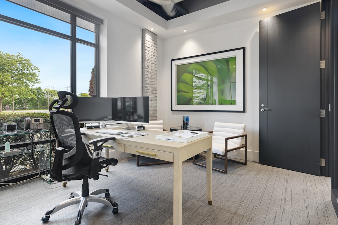 Architectural workspace with project plans used for interdisciplinary design coordination